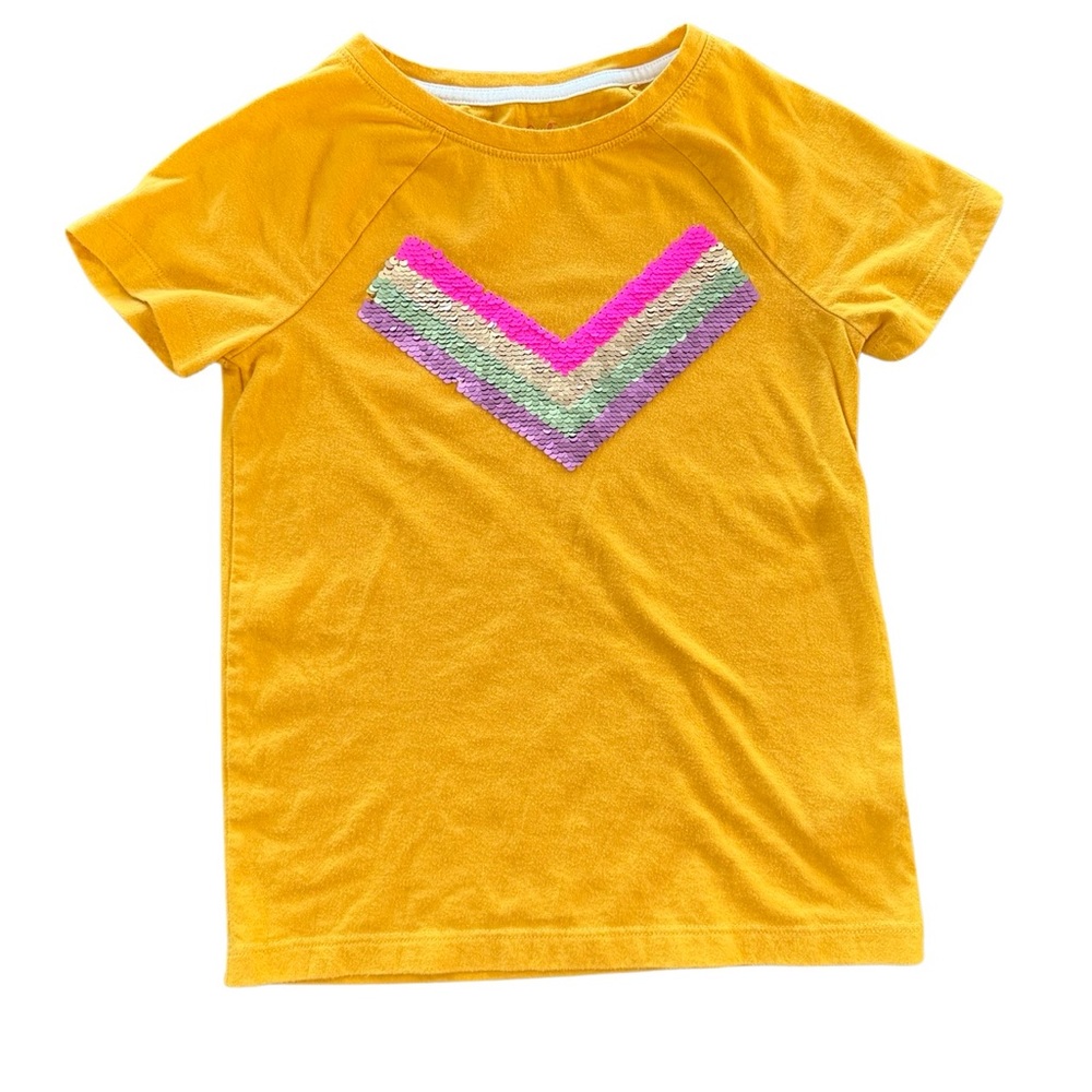 Girls Shirt, Yellow, Sequins, M 7/8, Cat &Jack